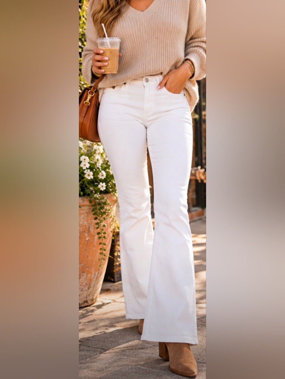 JONES New York Bleecker Bootleg White Bootcut Jeans Womens.Size 12